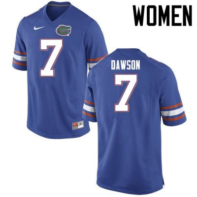 Women's Florida Gators #7 Duke Dawson NCAA Nike Blue Authentic Stitched College Football Jersey FQH6162LG